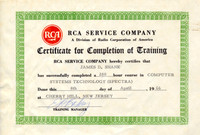 RCA Service Co cert